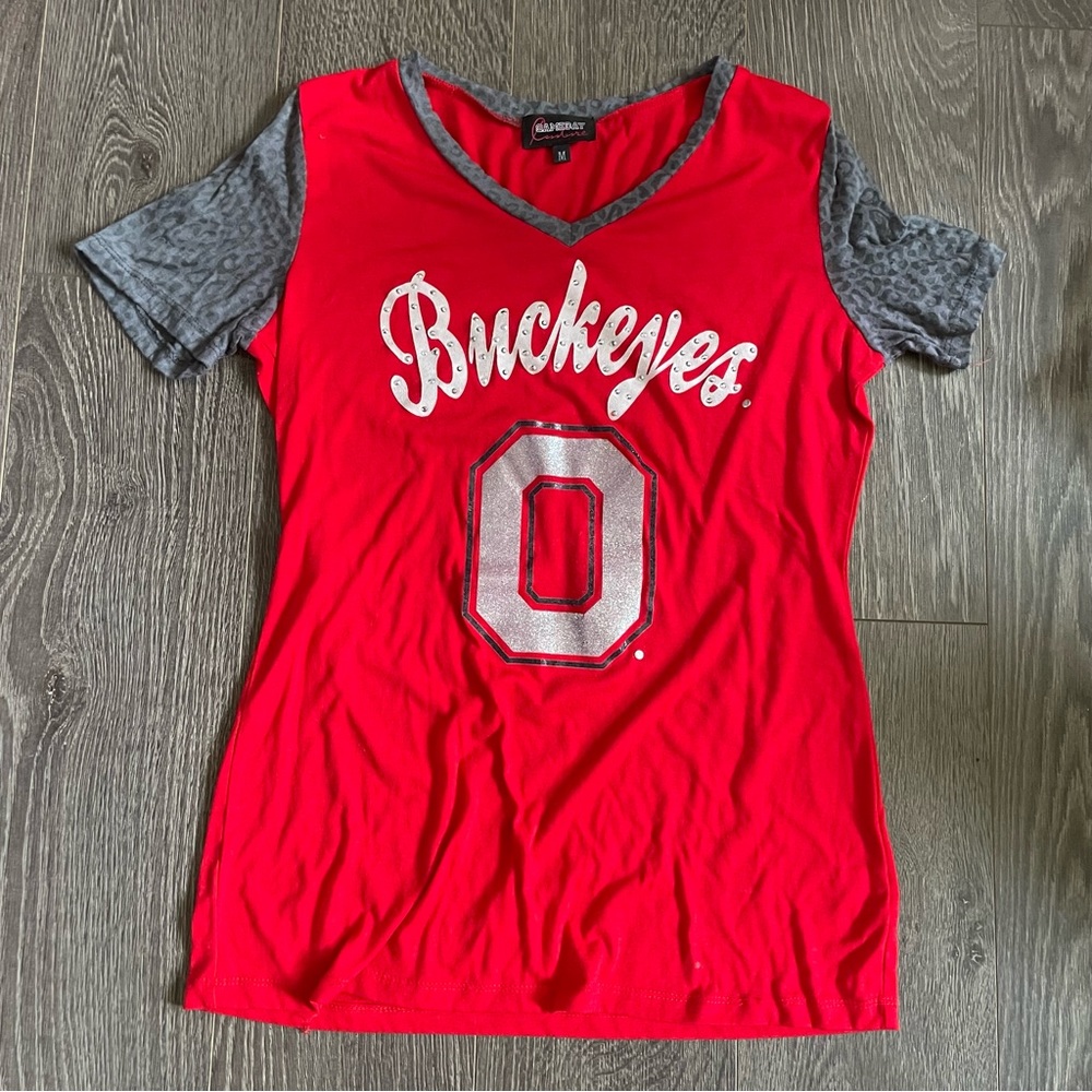Gameday Couture Ohio State Buckeyes Bling Leopard Shirt
